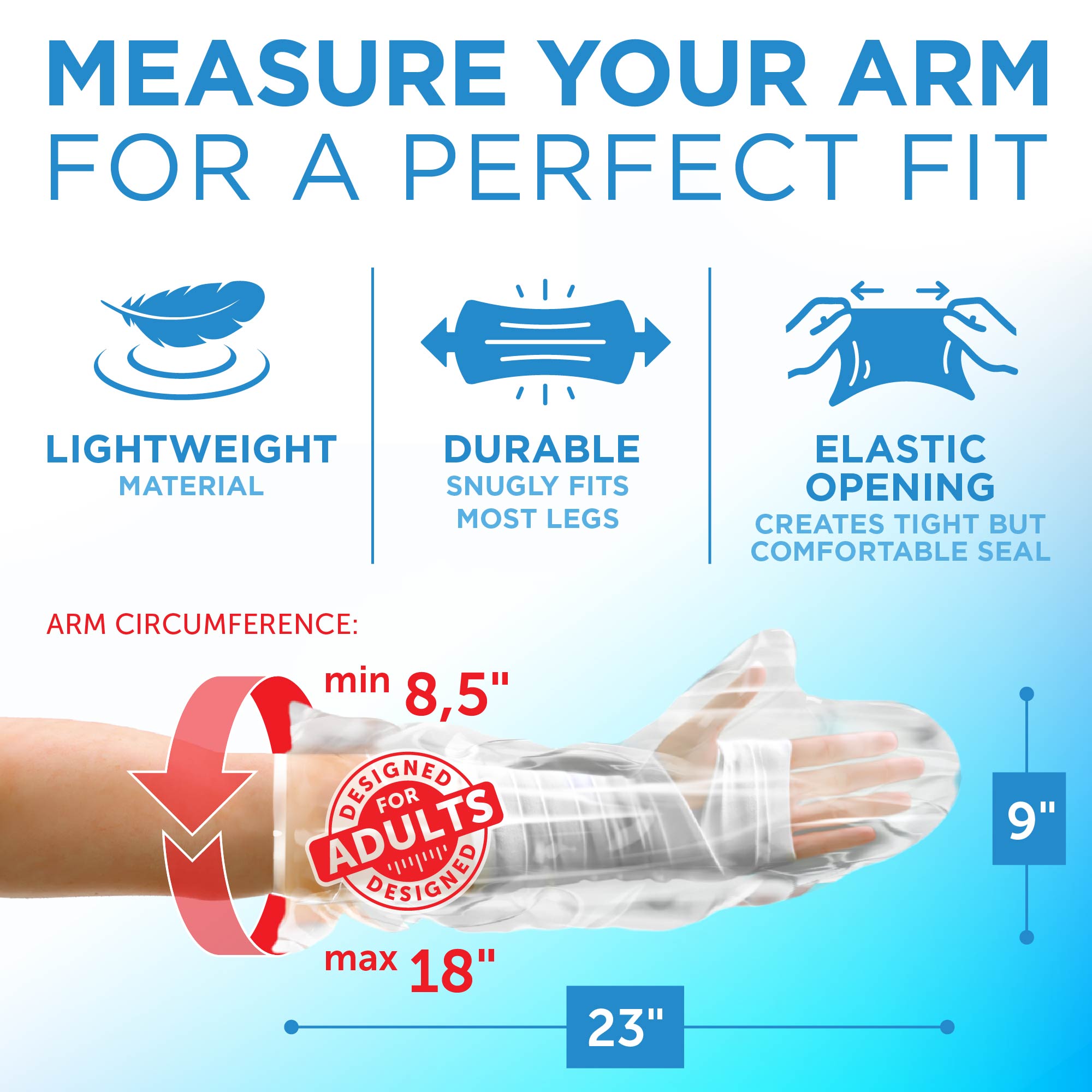 100% Waterproof Reusable Adult Cast Covers for Shower