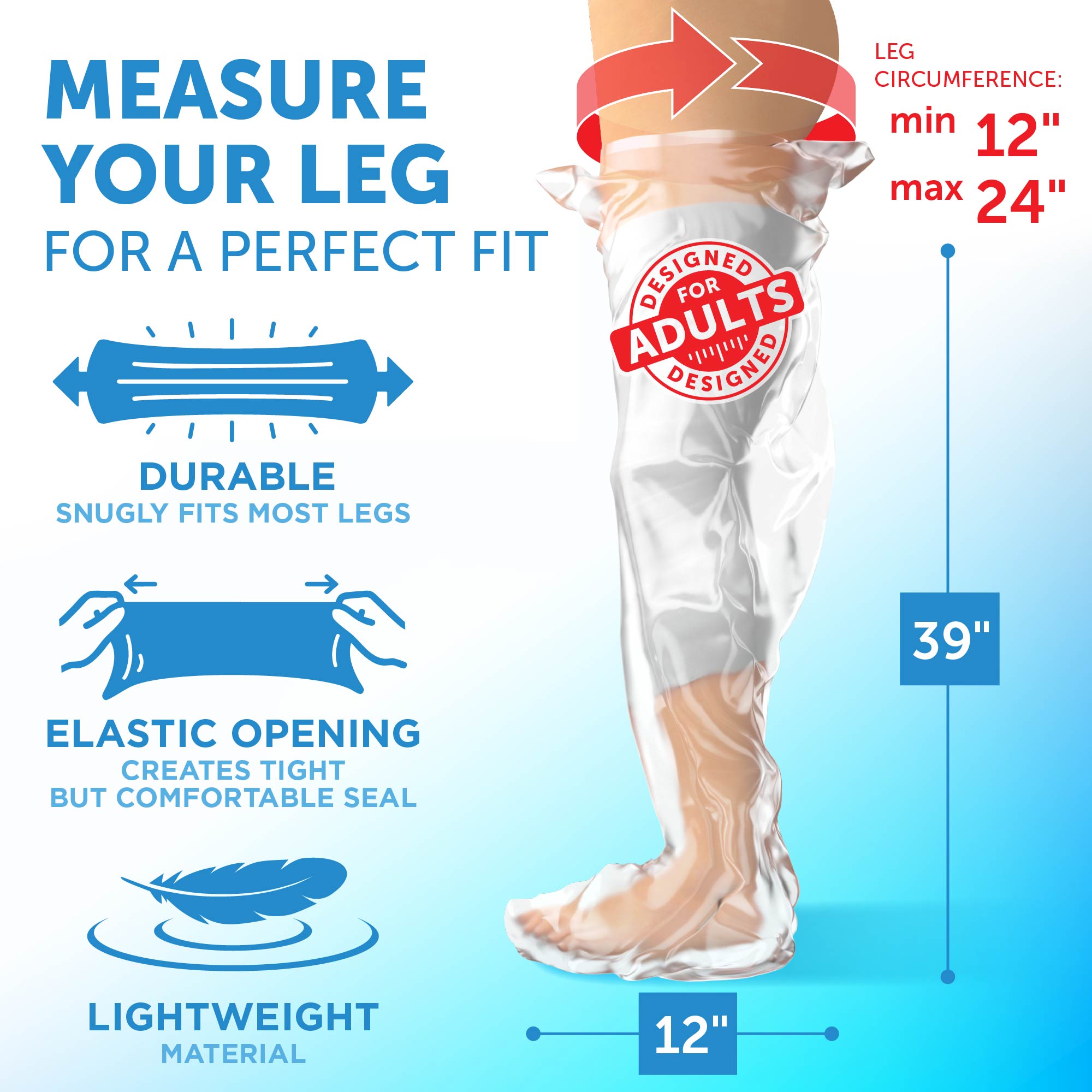 100% Waterproof Reusable Adult Cast Covers for Shower