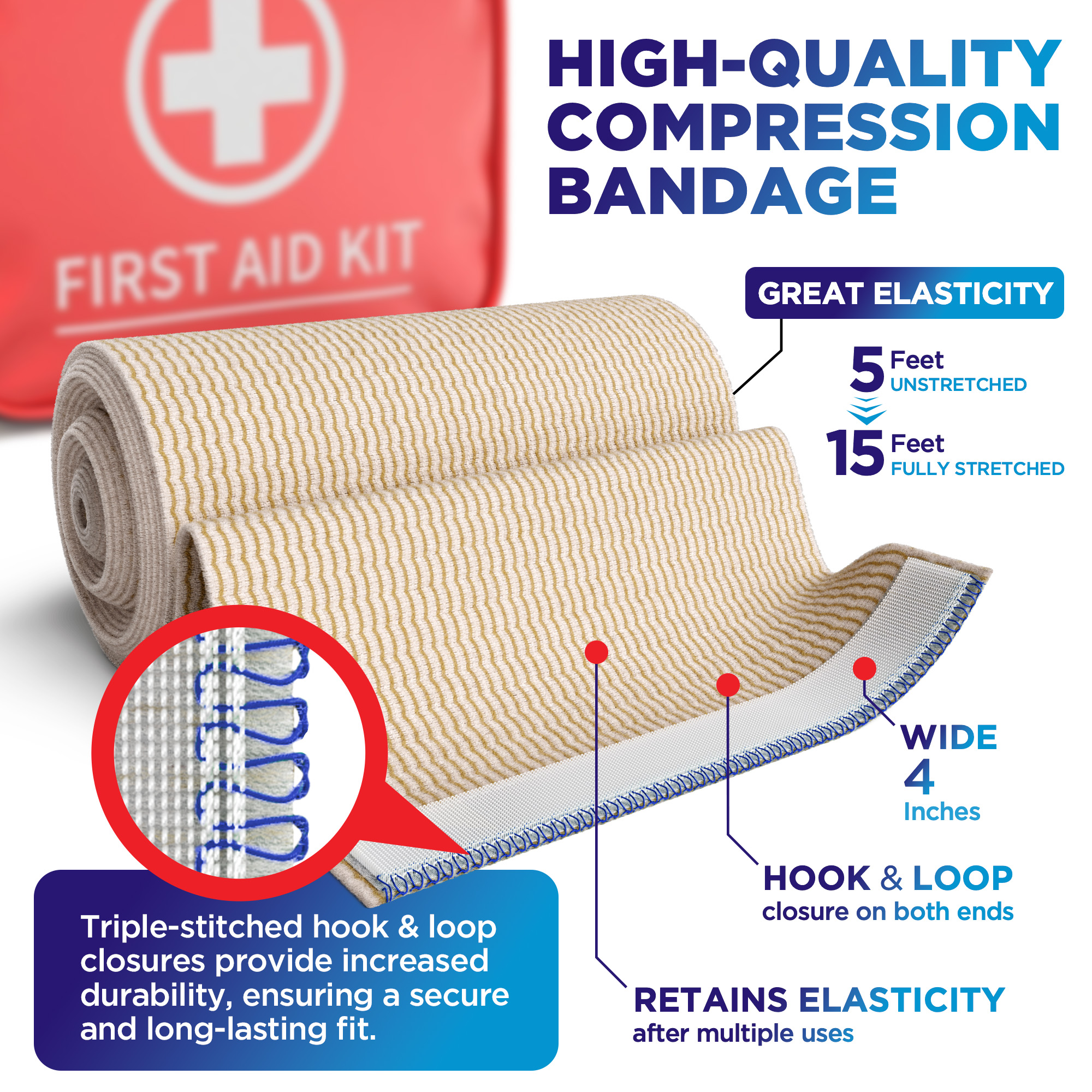 Self-Closing elastic bandage wrap