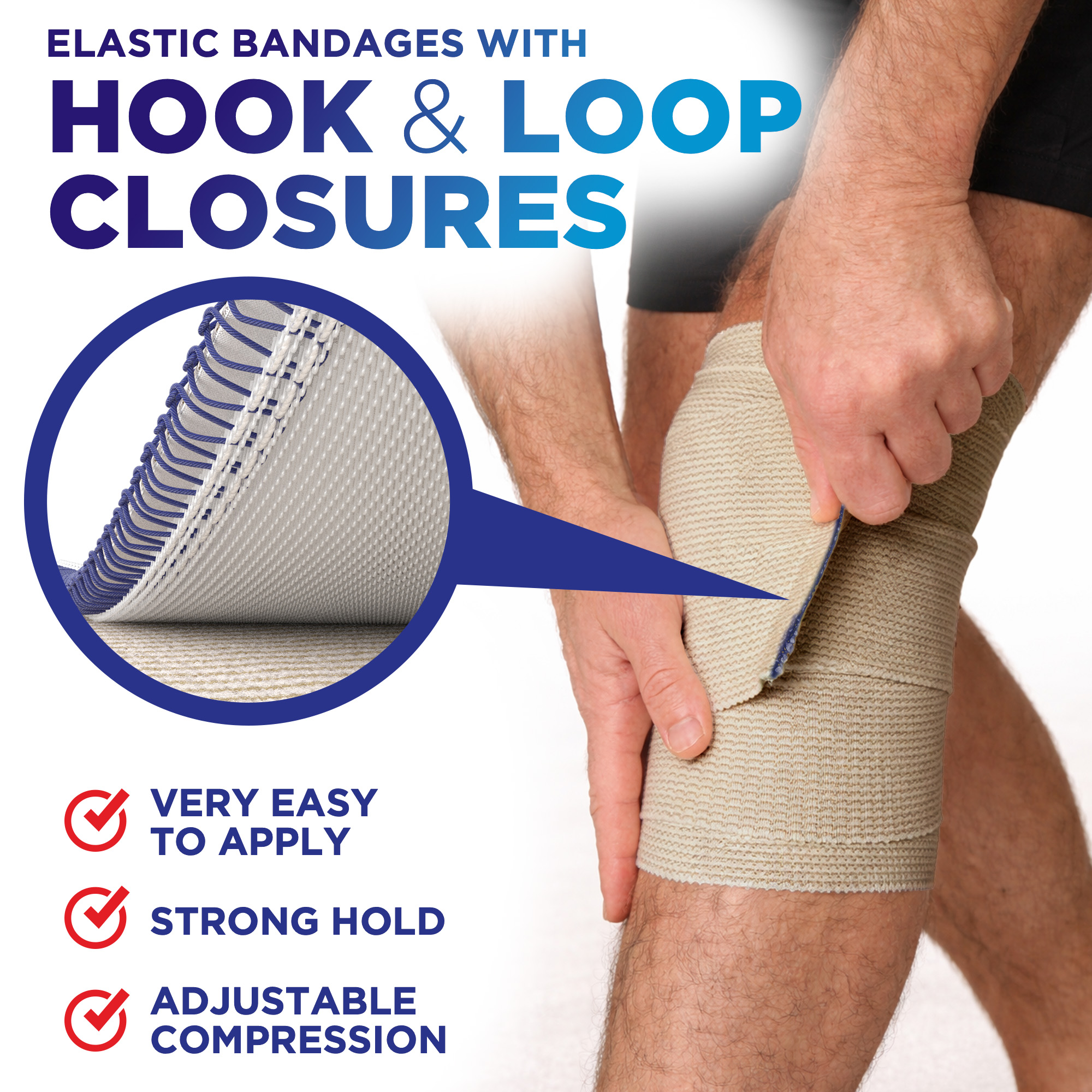 Self-Closing elastic bandage wrap
